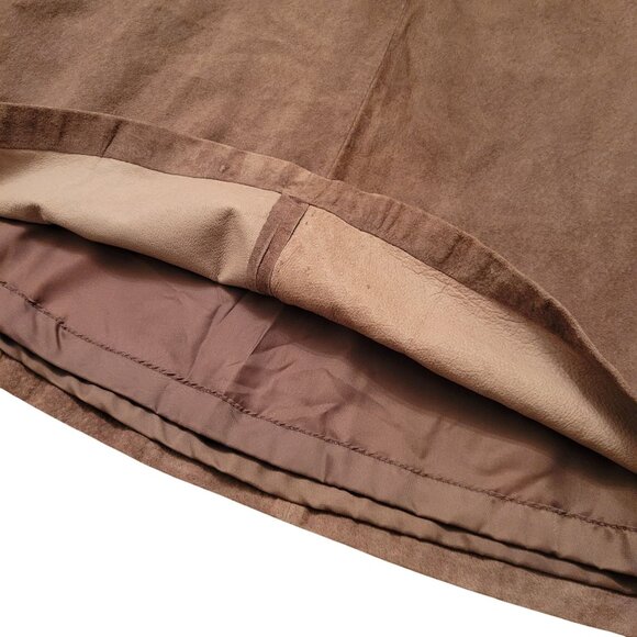 Vintage Toffs 14 Brown Genuine Leather Maxi Skirt Western Yellowstone Winter - Picture 4 of 7